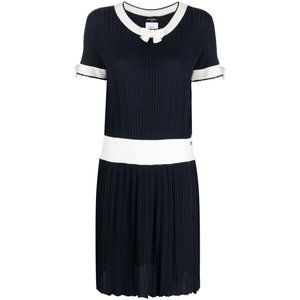 Chanel bow-detailing ribbed dress